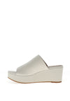 Unisa Kirane Leather Platform Wedge Mule Sandals, White