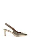 Unisa Lanz metallic Sling Back High Heels, Gold