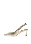 Unisa Lanz metallic Sling Back High Heels, Gold