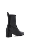 Unisa Lemico Leather Low Heel Sock Boot, Black