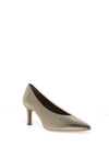 Unisa Lenis Metallic Leather Pointed Court High Heels, Gold