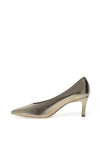 Unisa Lenis Metallic Leather Pointed Court High Heels, Gold