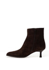 Unisa Lomas Nubuck Leather Kitten Heeled Ankle Boots, Brown