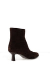 Unisa Lomas Nubuck Leather Kitten Heeled Ankle Boots, Brown