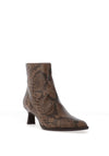 Unisa Lomas Reptile Leather Kitten Heeled Ankle Boots, Brown