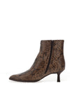 Unisa Lomas Reptile Leather Kitten Heeled Ankle Boots, Brown