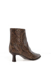 Unisa Lomas Reptile Leather Kitten Heeled Ankle Boots, Brown