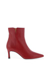 Unisa Loroya Smooth Leather Kitten Heeled Boots, Red