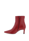 Unisa Loroya Smooth Leather Kitten Heeled Boots, Red