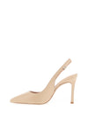 Unisa Tulsa Metallic Leather Heeled Sling Back Shoes, Skin