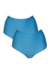 After Eden Unlimited One Size 2 Pack High Waist Brief, Blue