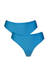 After Eden Unlimited 2 Pack One Size String Thong, Blue