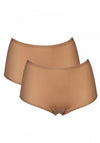 After Eden Unlimited One Size 2 Pack High Waist Brief, Powder