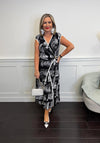 Joseph Ribkoff Scenic Print Midi Dress, Black and White