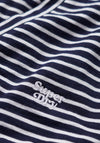 Superdry V-Neck Slub Embroidered T-Shirt, Optic Stripe