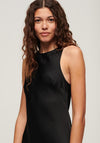 Superdry Womens Satin Racer Maxi Dress, Black