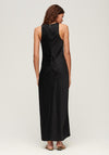 Superdry Womens Satin Racer Maxi Dress, Black