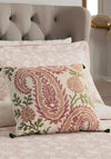 V&A Kashmir Paisley Embroidered 45x45cm Cushion, Cream Multi