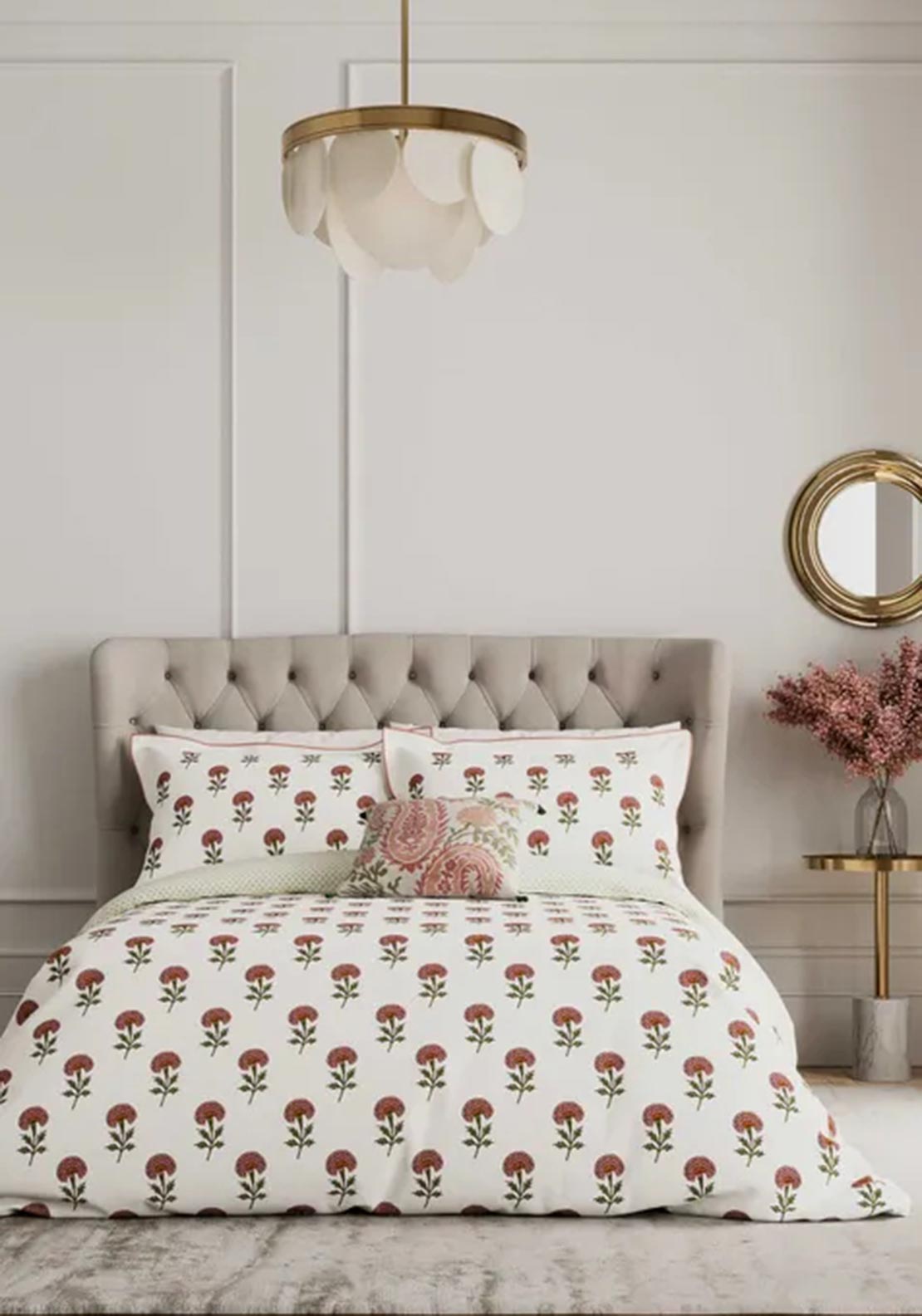 V&A Regal Marigold Duvet Set, White