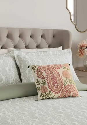 V&A Silk Road Paisley Duvet Set, Green