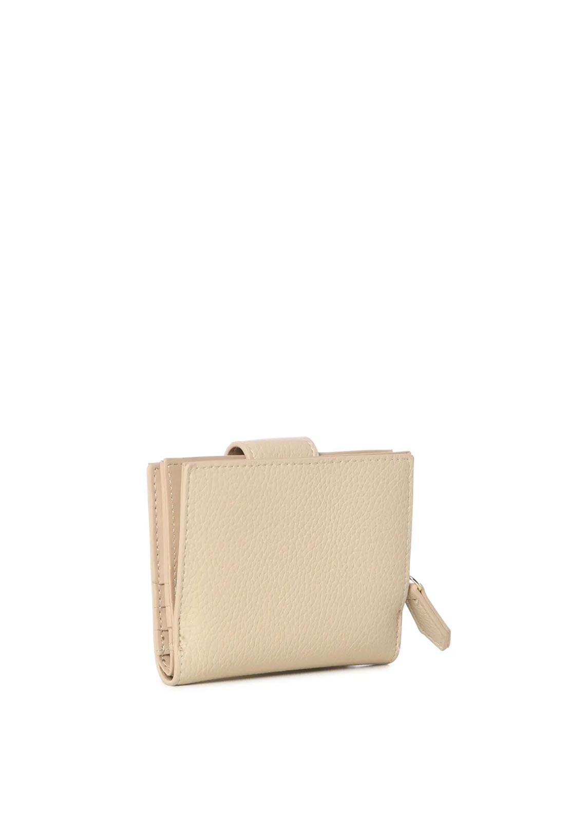Valentino Alexia Pebbled Wallet, Ecru