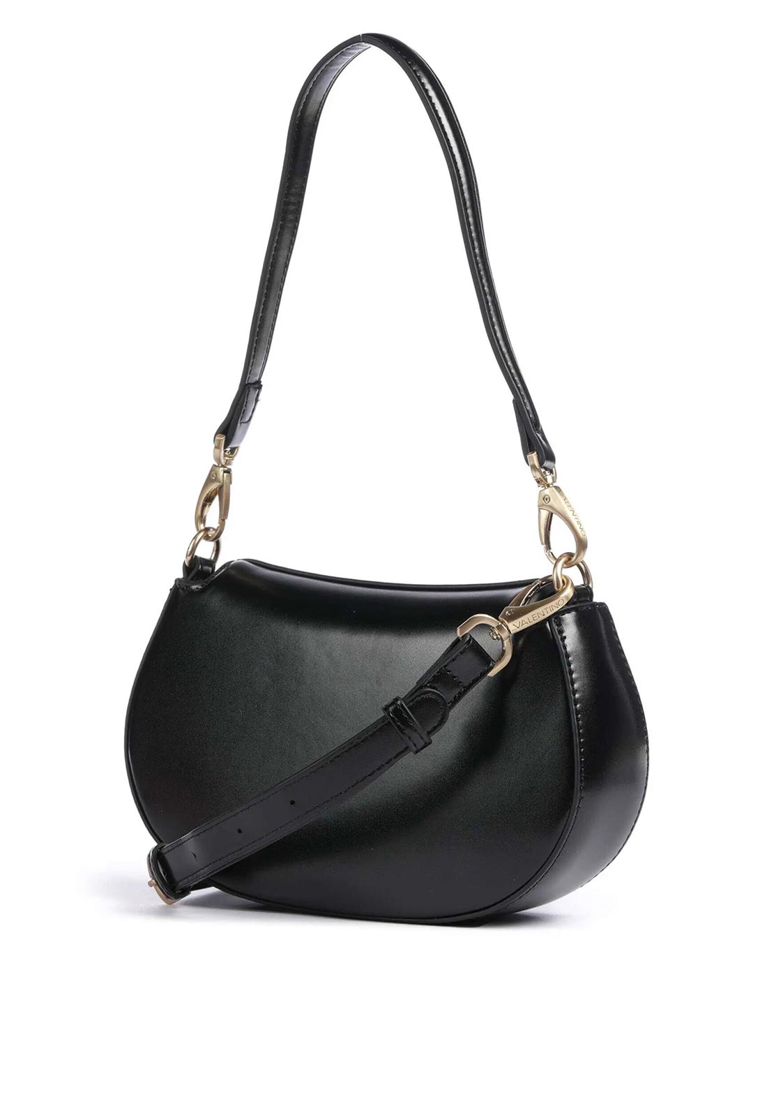Valentino Type Re Curved Shoulder Bag, Black