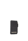 Valentino Brixton Pebbled Card Holder, Black