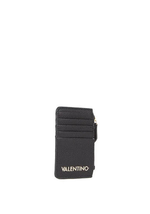 Valentino Brixton Pebbled Card Holder, Black