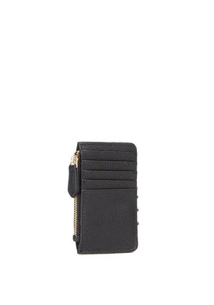 Valentino Brixton Pebbled Card Holder, Black