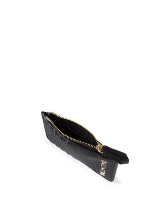 Valentino Brixton Pebbled Card Holder, Black