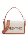 Valentino Chelsea Fabric Medium Crossbody Bag, Cuoio & Beige