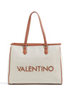 Valentino Chelsea Fabric Tote Bag, Cuoio & Beige