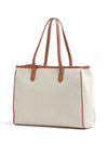 Valentino Chelsea Fabric Tote Bag, Cuoio & Beige