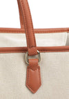 Valentino Chelsea Fabric Tote Bag, Cuoio & Beige
