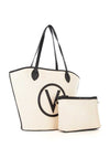 Valentino Covent Extra Large Tote Bag, Beige & Black