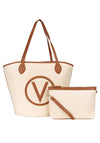 Valentino Covent Extra Large Tote Bag, Beige & Brown