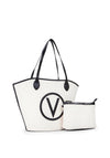 Valentino Covent Medium Shopper Tote Bag, Cream and Black