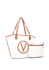 Valentino Covent Medium Shopper Tote Bag, Cream and Tan