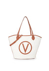 Valentino Covent Medium Shopper Tote Bag, Cream and Tan