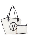 Valentino Covent Large Shopper Tote Bag, Cream and Black