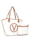 Valentino Covent Large Shopper Tote Bag, Cream and Tan