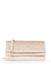 Valentino Life Velvet Clutch Bag, Beige