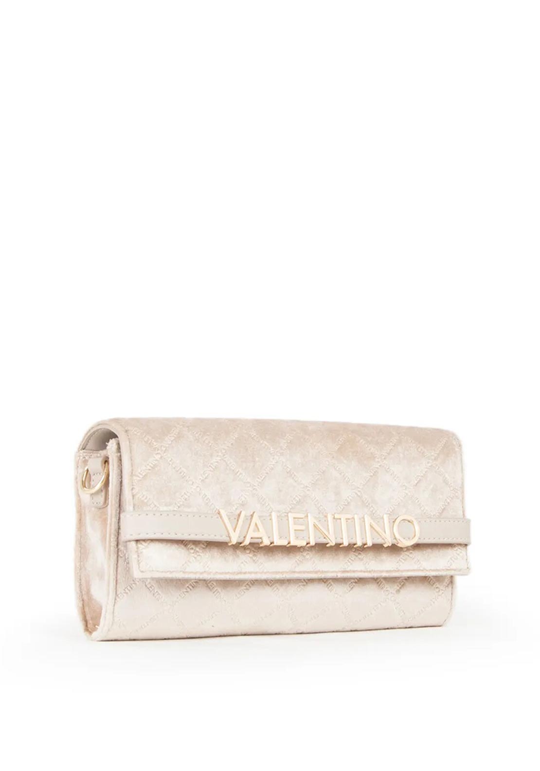 Valentino Life Velvet Clutch Bag, Beige