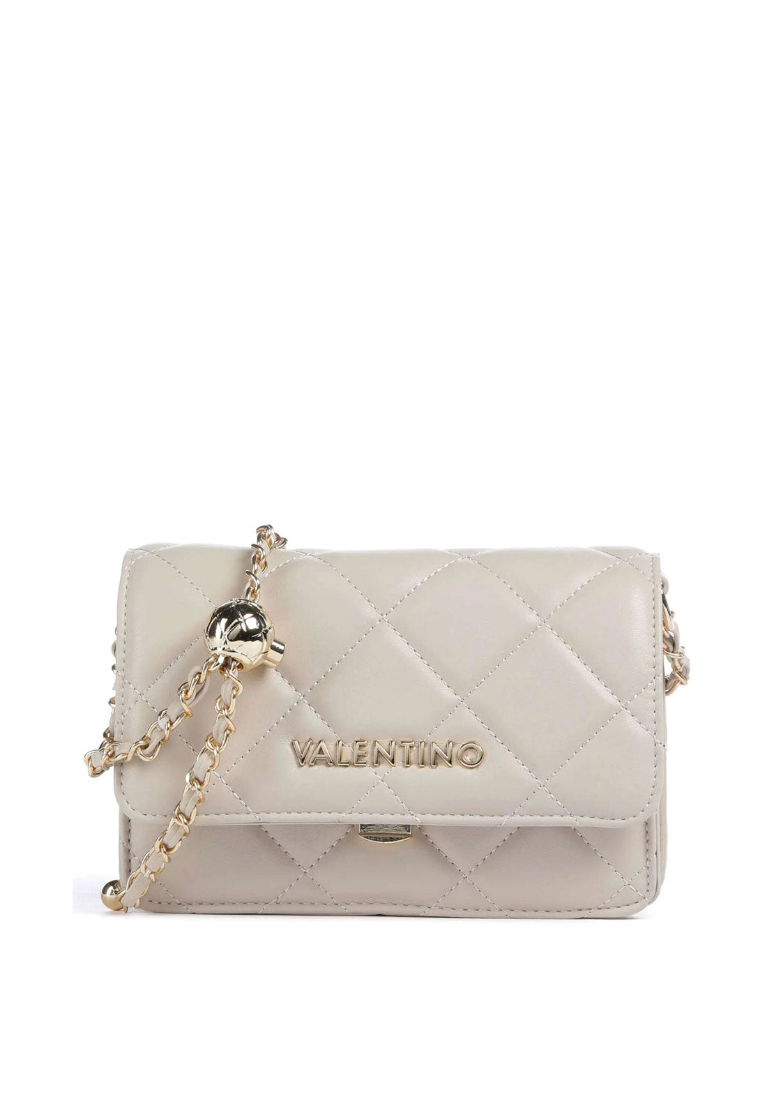 Valentino Ocarina Quilted Crossbody Bag, Beige