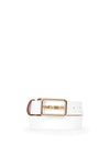 Valentino Padd Faux Pebbled Leather Waist Belt, White