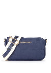 Valentino Pansy Embossed Crossbody Bag, Navy