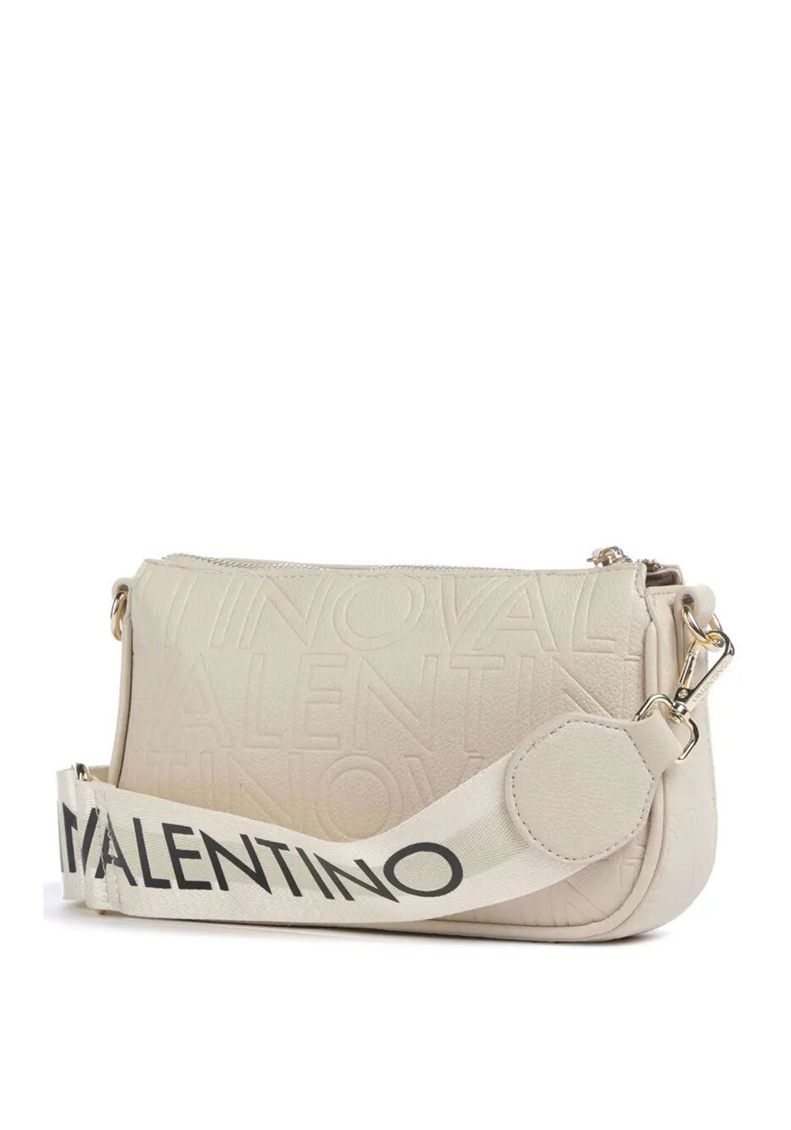Valentino Pansy Embossed Crossbody Bag, Ecru