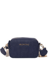 Valentino Pansy Embossed Monogram Crossbody Bag, Navy