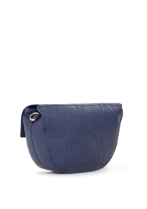 Valentino Pansy Flap Saddle Shoulder Bag, Navy