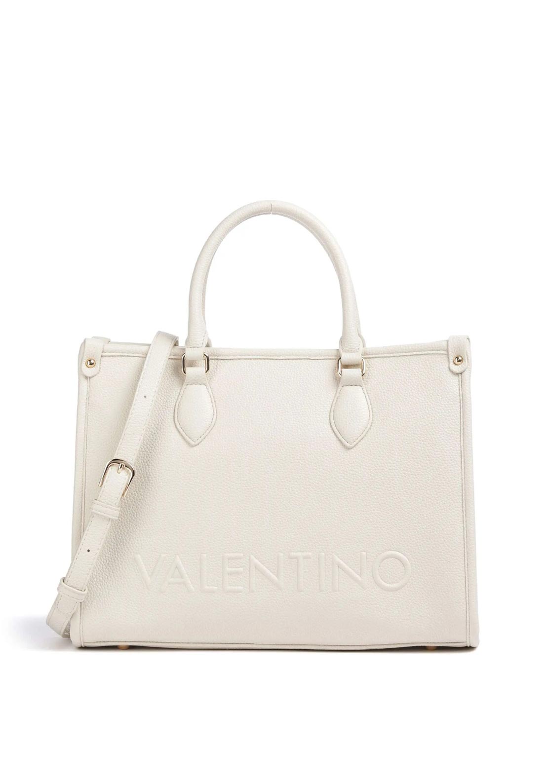 Valentino Rised Re Embossed Large Tote Bag, Ecru